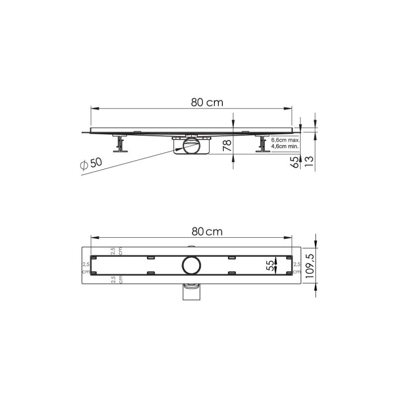 Душевой лоток Vincea Say Almira Jasmin SAY.605.80.P.DUZ 80 см, хром