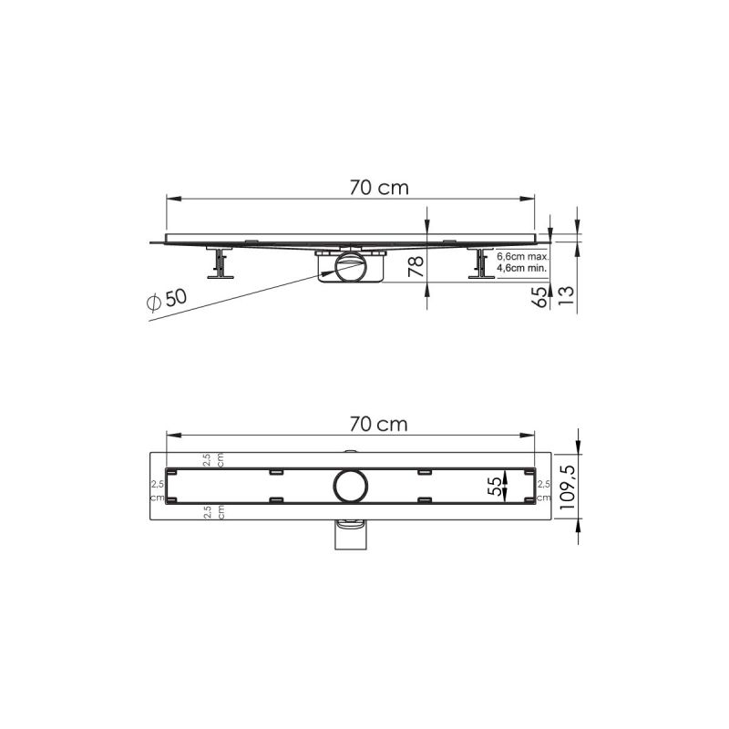 Душевой лоток Vincea Say Almira-S SAY.602.70.S.U 70 см