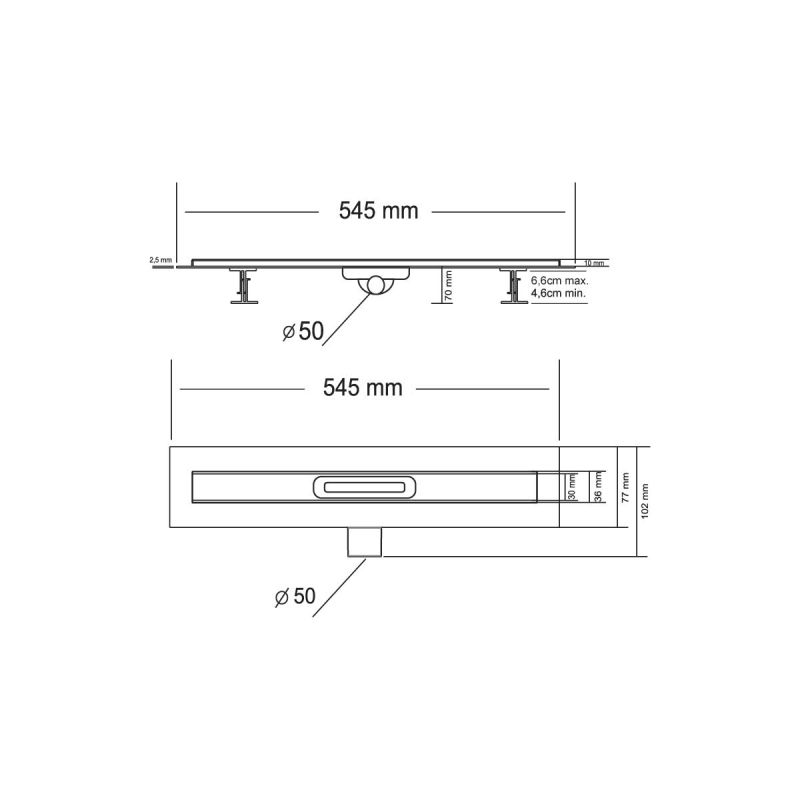Душевой лоток Vincea Say Carmine SAY.510.50.P.DUZ 50 см