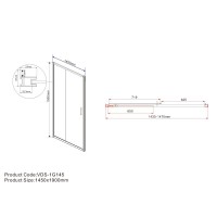 Душевая дверь Vincea Garda 145 VDS-1G145CL профиль Хром стекло прозрачное