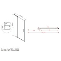Душевая дверь Vincea Extra 100 VDP-1E9010CLB профиль Черный стекло прозрачное