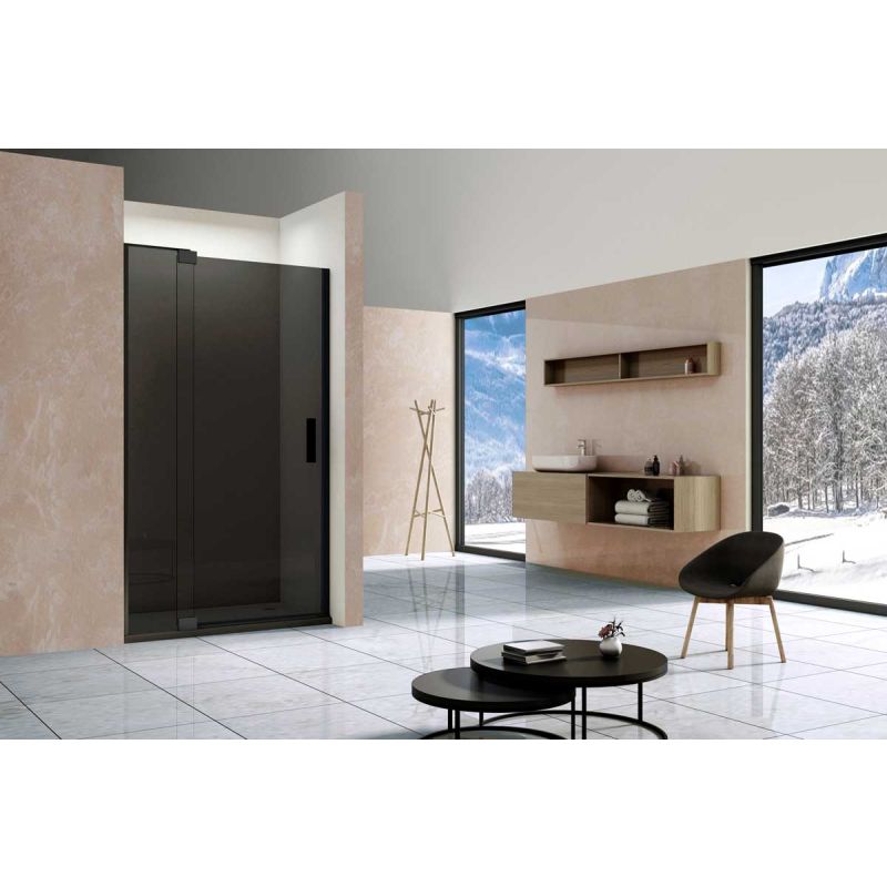 Душевая дверь Vincea Extra VDP-1E1011CGB черный, стекло тонированное  100/110