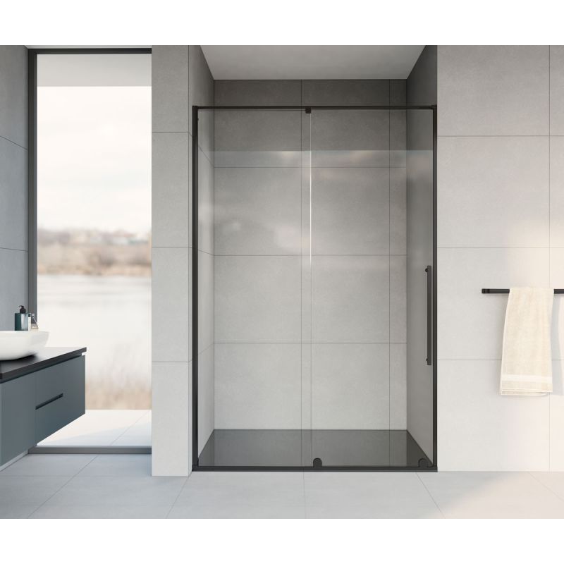 Душевая дверь Vincea Arno 120 VPS-1A120CLB профиль Черный стекло прозрачное