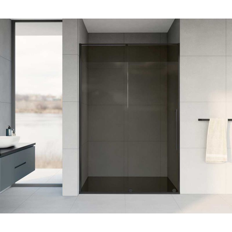 Душевая дверь Vincea Arno 120 VPS-1A120CGB профиль Черный стекло тонированное