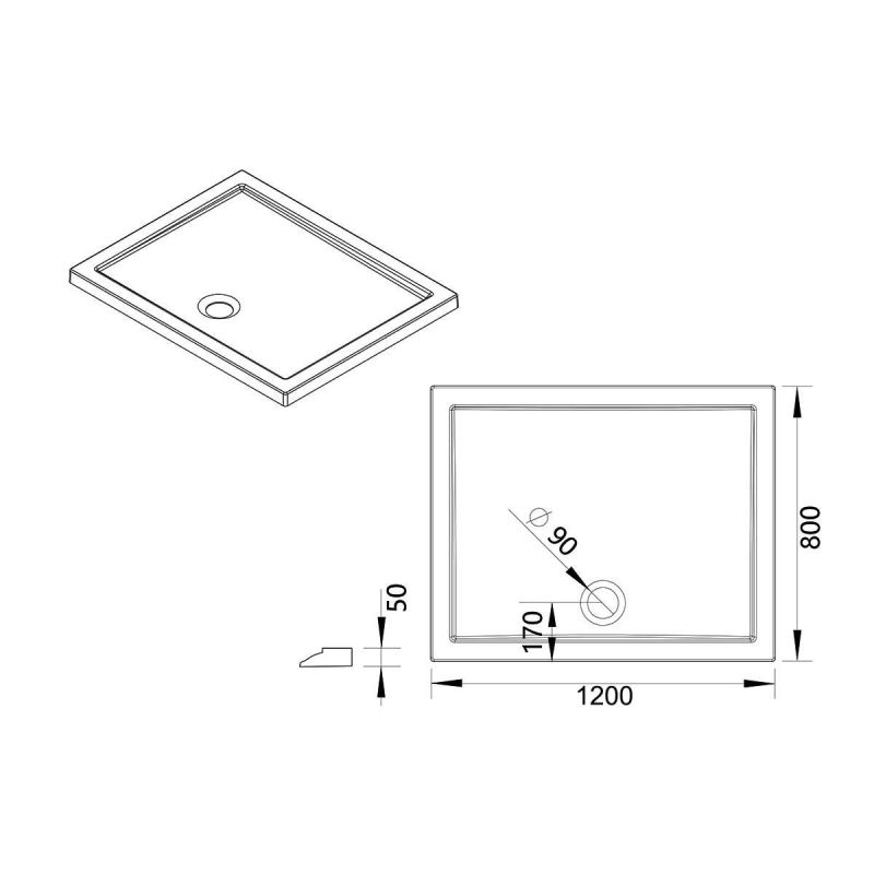 Акриловый поддон для душа Vincea 120х80 VST-5AR-8012 Белый