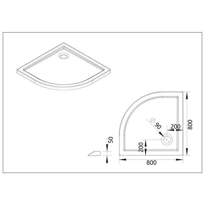 Поддон для душа акриловый VST-5AQ-8080