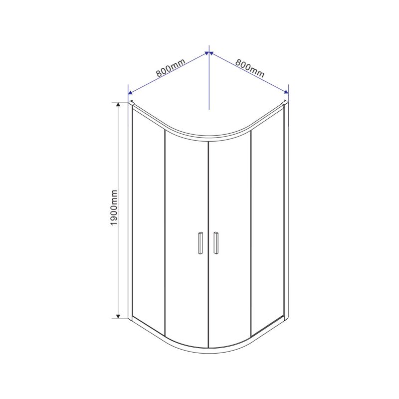 Душевой уголок Vincea Garda VSQ-1G800CH хром стекло шиншилла