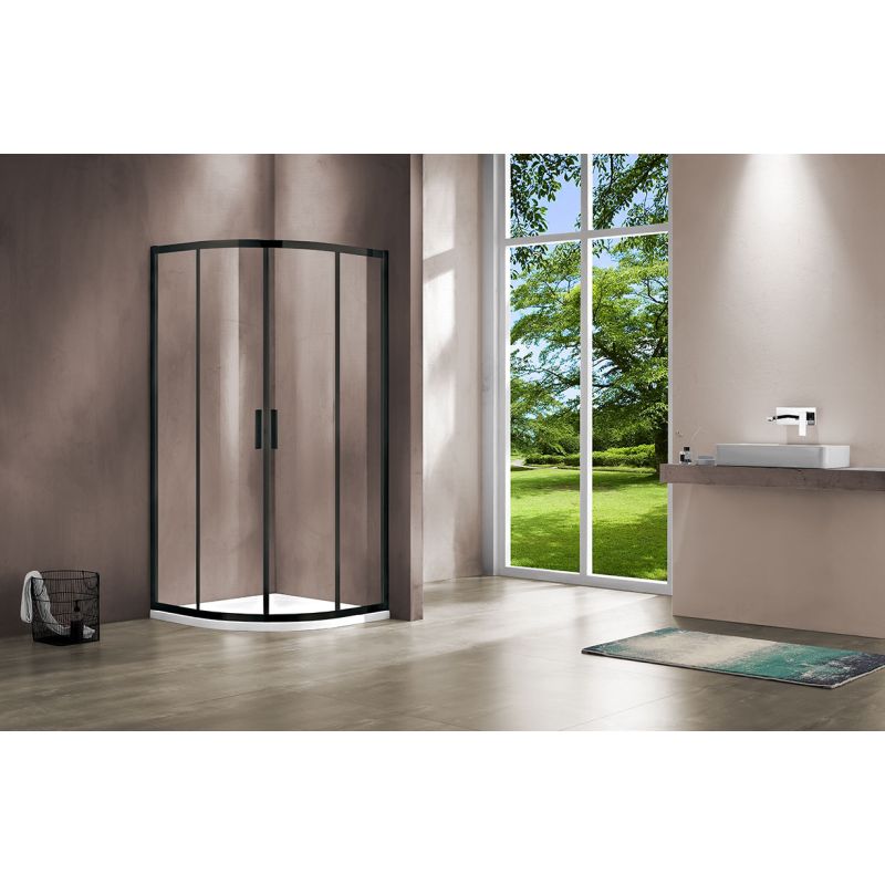 Душевой уголок Vincea Garda 90x90 VSQ-1G900CLB профиль Черный стекло прозрачное