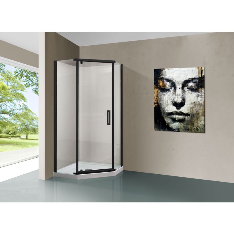 Душевой уголок Vincea Stresa 90х90 VSP-1S900CLB профиль Черный стекло прозрачное