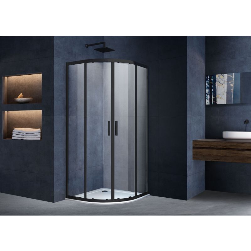 Душевой уголок Vincea Alpha 90x90 VSQ-3AL900CLB профиль Черный стекло прозрачное