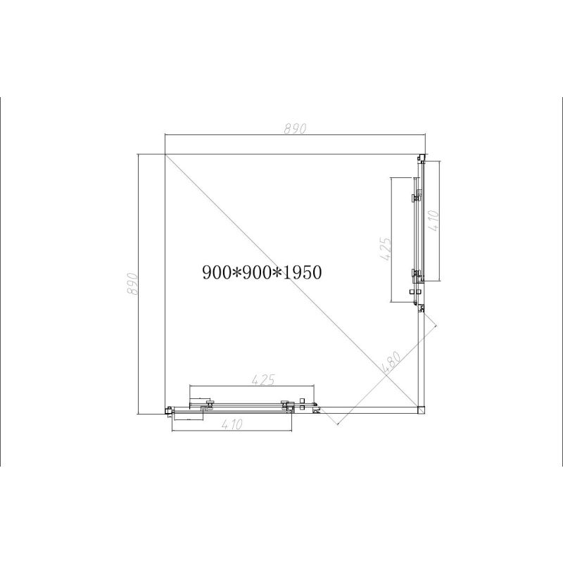 Душевой уголок Vincea Slim-N 90x90 VSS-4SN900CL профиль Хром стекло прозрачное