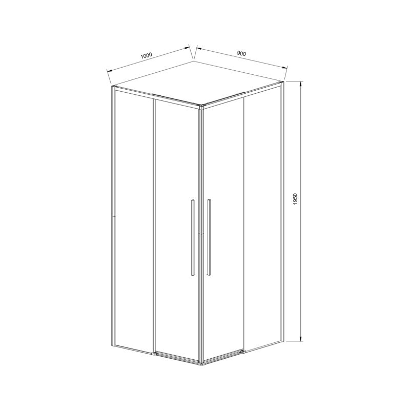 Душевой уголок Vincea Slim-N 100x90 VSS-4SN9010CL профиль Хром стекло прозрачное