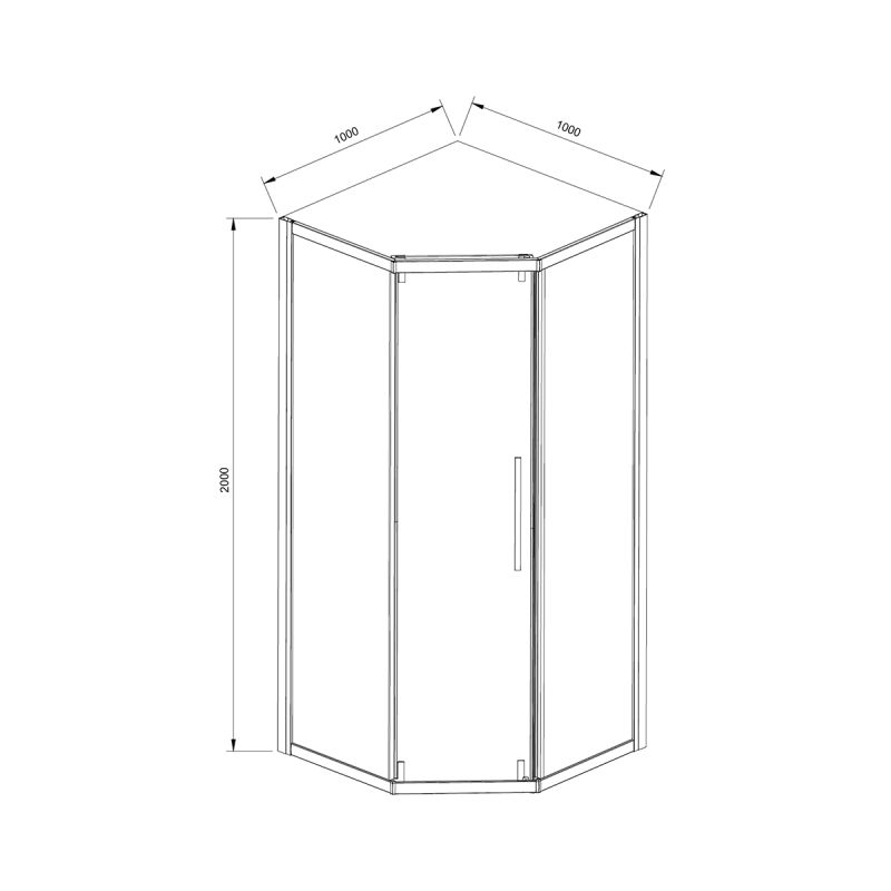 Душевой уголок Vincea Show 100x100 VSP1-4SH100CL профиль Хром стекло прозрачное