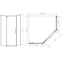 Душевой уголок Vincea Slim-N 90x90 VSP-4SN900CL профиль Хром стекло прозрачное