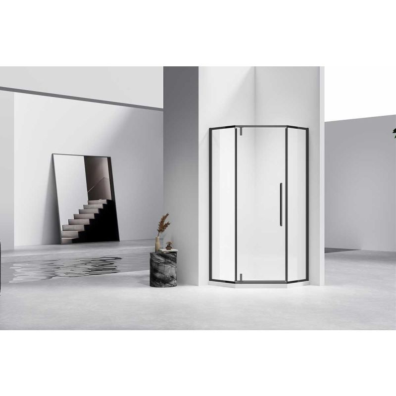 Душевой уголок Vincea Slim-N 100x100 VSP-4SN100CLB профиль Черный стекло прозрачное