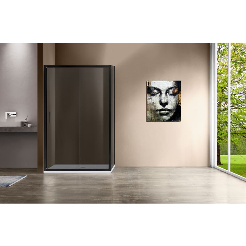 Душевой уголок Vincea Garda 120х90 VSR-1G9012CGB профиль Черный стекло тонированное