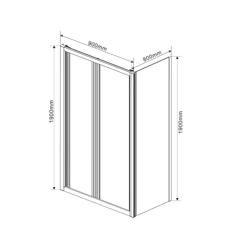 Душевой уголок Vincea Garda 90x80 VSR-1G8090CH профиль Хром стекло шиншилла