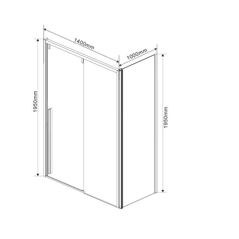 Душевой уголок Vincea Lugano 140х100 VSR-1L1014CLB-1 профиль Черный стекло прозрачное