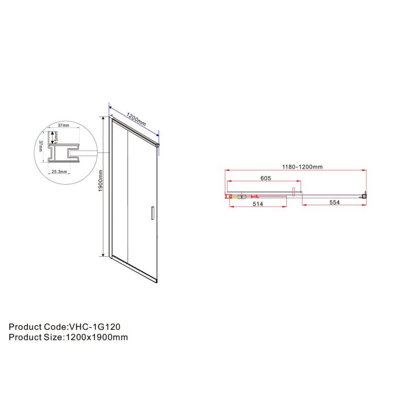 Душевой уголок Vincea Garda 120x120 VSS-1G1212CL профиль Хром стекло прозрачное
