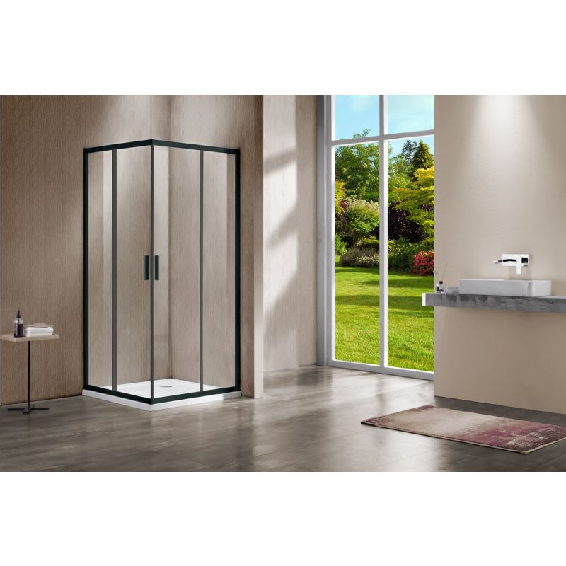 Душевой уголок Vincea Garda 120x90 VSS-1G9012CLB профиль Черный стекло прозрачное