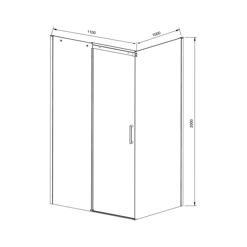 Душевой уголок Vincea Dice 110x100 VSR-4D1011CLB профиль Черный стекло прозрачное