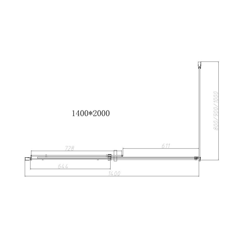 Душевой уголок Vincea Dice 140x90 VSR-4D9014CL профиль Хром стекло прозрачное