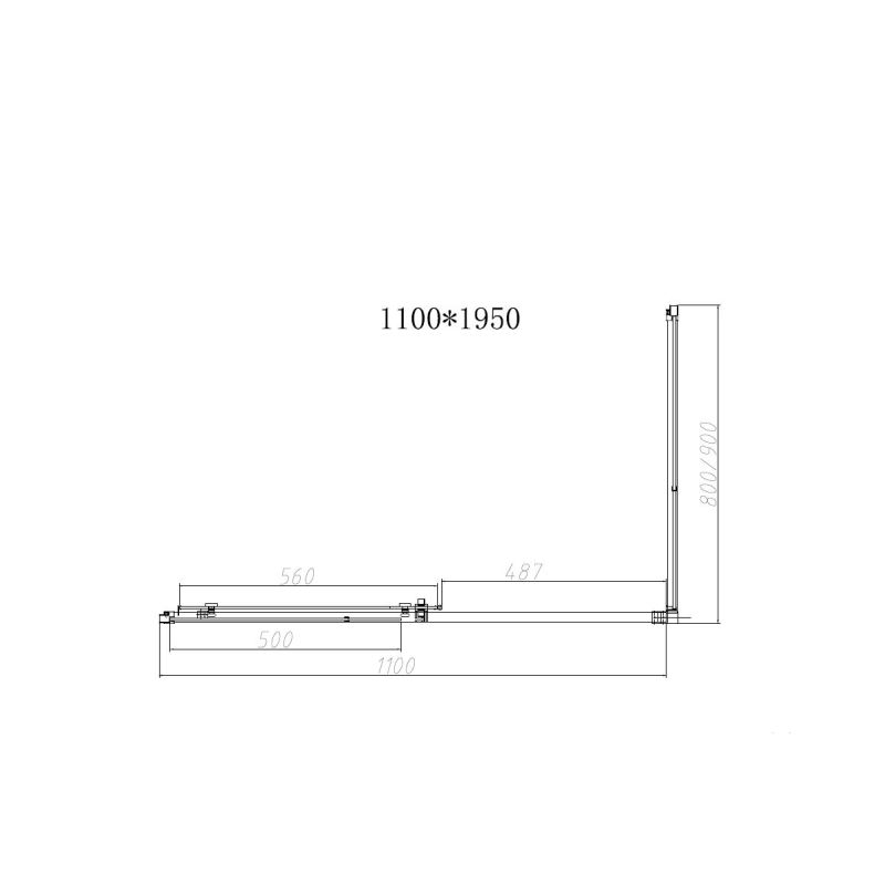 Душевой уголок Vincea Slim-N 110x80 VSR-4SN8011CLB профиль Черный стекло прозрачное