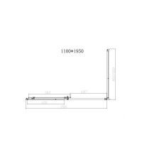Душевой уголок Vincea Slim-N 110x90 VSR-4SN9011CLB профиль Черный стекло прозрачное