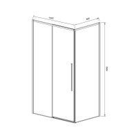 Душевой уголок Vincea Slim-N 140x80 VSR-4SN8014CLB профиль Черный стекло прозрачное
