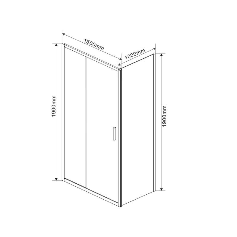 Душевой уголок Vincea Garda 150x100 VSR-1G1015CLB профиль Черный стекло прозрачное