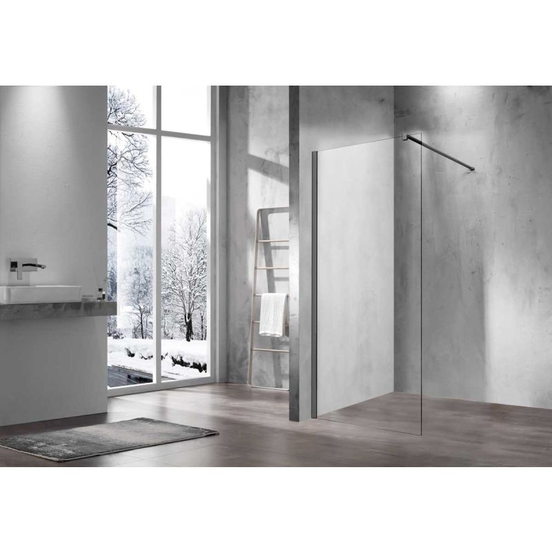 Душевая перегородка Vincea Walk-in VSW-1H110CLGM 110 см, профиль вороненая сталь, стекло прозрачное