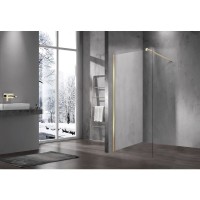 Душевая перегородка Vincea Walk-in VSW-1H900CLG 90 см, матовый золотой, стекло прозрачное