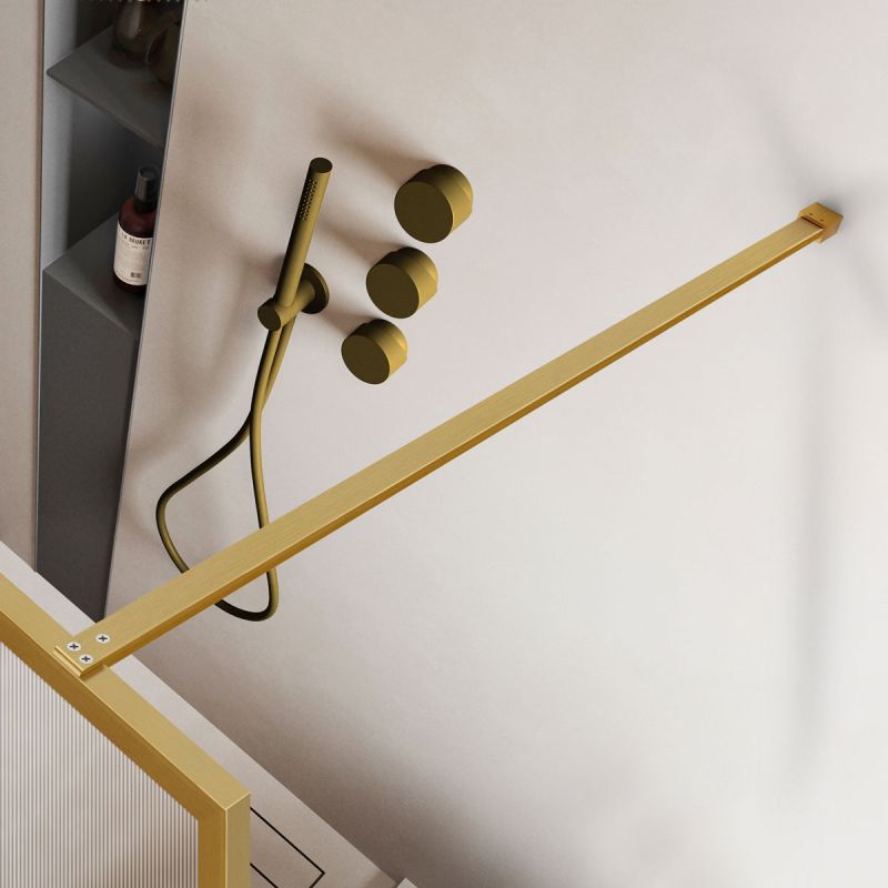 Душевая перегородка Vincea Walk-in HP Art VSW-1HP100FLBG 100 см, профиль брашированное золото, стекло рифленое