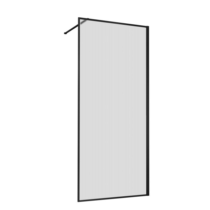 Душевая перегородка Vincea Walk-in HP Art VSW-1HP800FLB 80 см, профиль матовый черный, стекло рифленое