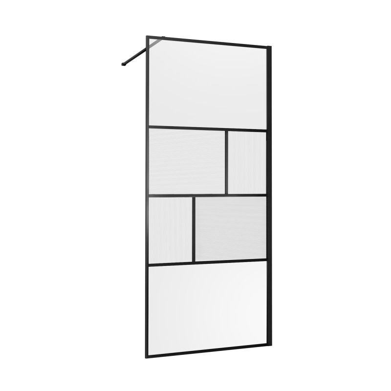 Душевая перегородка Vincea Walk-in HC Art VSW-1HC100CFB 100 см, профиль матовый черный, стекло прозрачное, рифленое