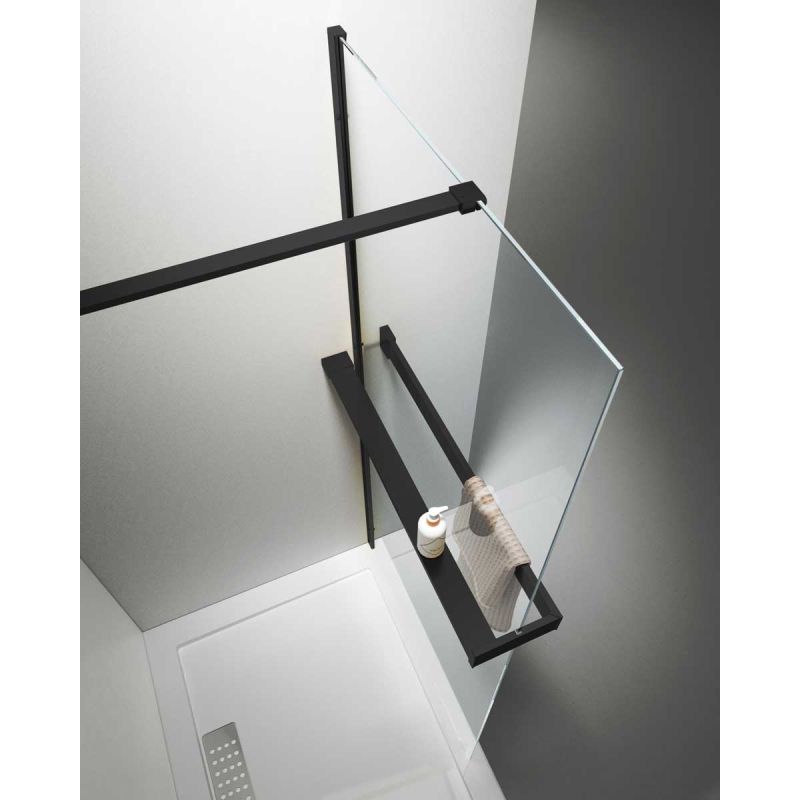 Душевая перегородка Vincea Walk-in HR VSW-4HR800CLB 80 см, черный, стекло прозрачное