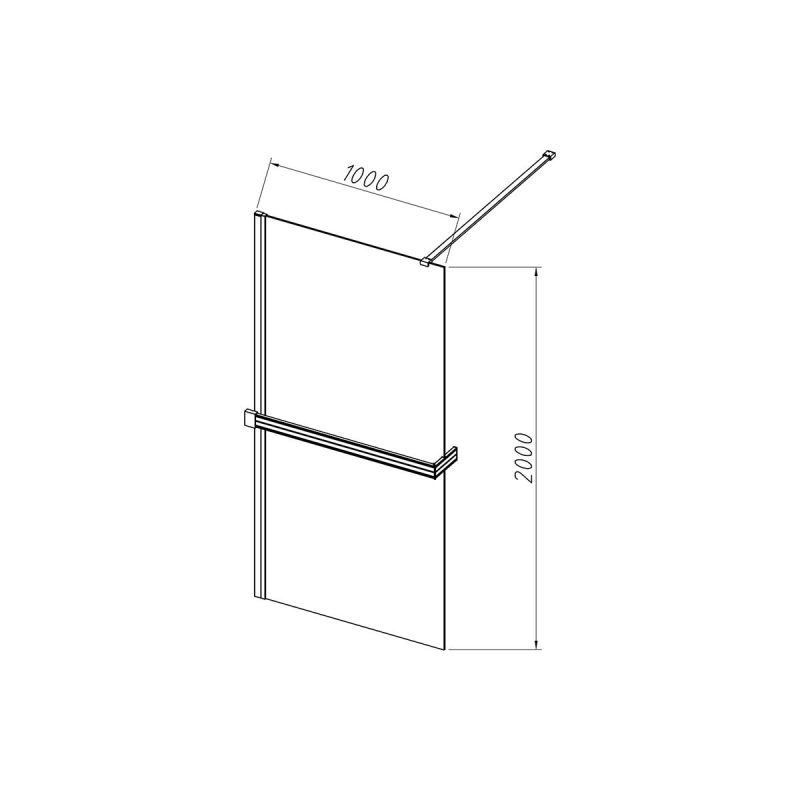 Душевая перегородка Vincea Walk-in HR VSW-4HR100CGB 100 см, черный, стекло тонированное