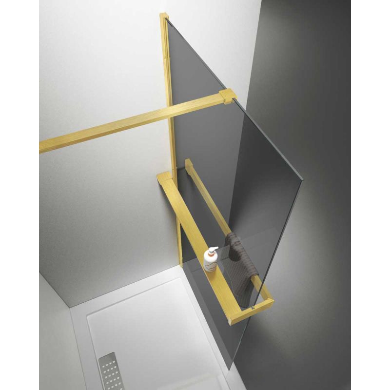 Душевая перегородка Vincea Walk-in HR VSW-4HR800CGG 80 см, брашированное золото, стекло тонированное