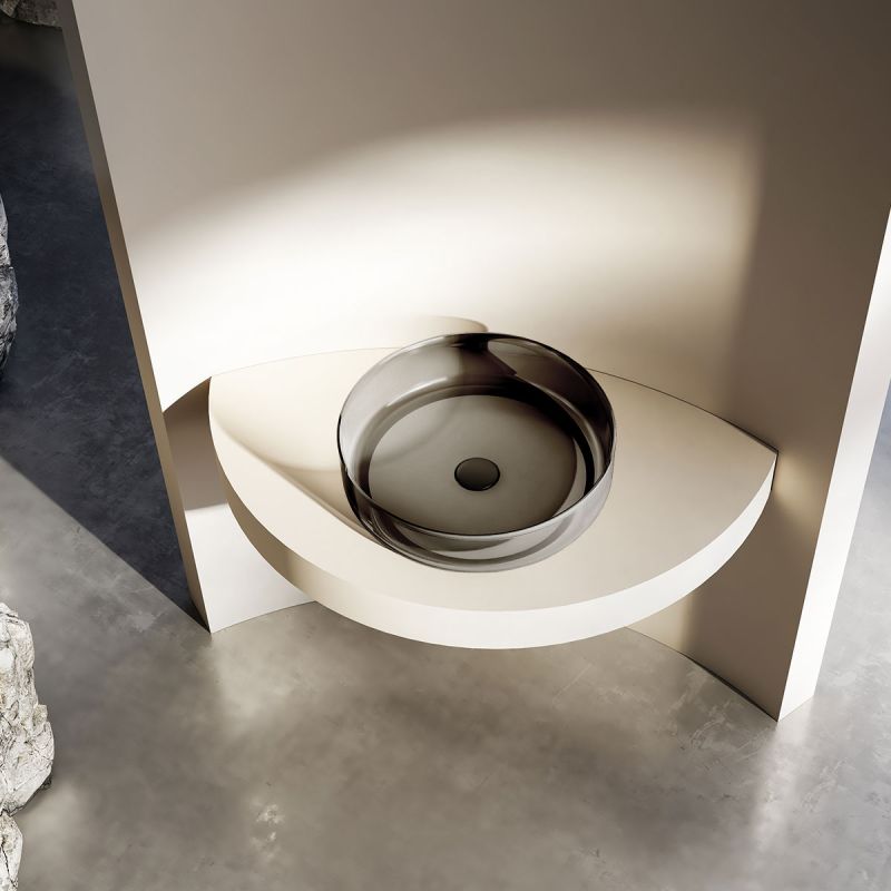 Раковина прозрачная Vincea VBS-6T16B, накладная, цвет черный