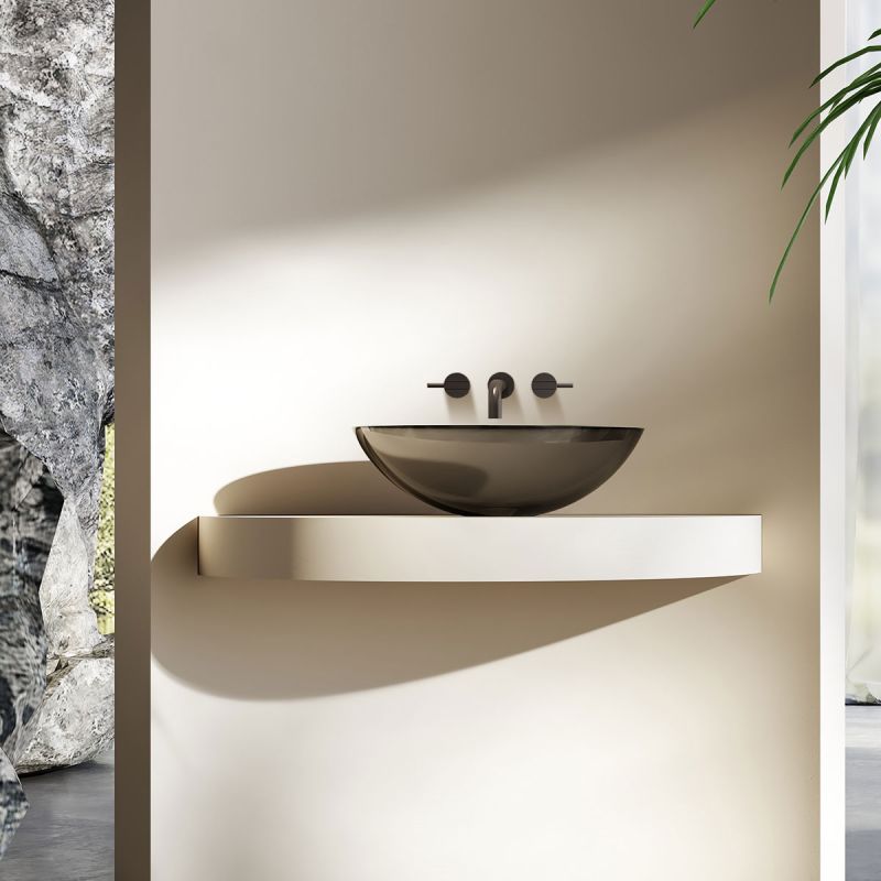 Раковина прозрачная Vincea VBS-6T11B, накладная, цвет черный