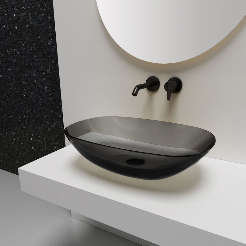 Раковина прозрачная Vincea VBS-6T12B, накладная, цвет черный