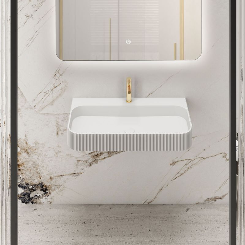 Раковина из искусственного камня Vincea VWB-6SG75MW, подвесная, цвет белый матовый