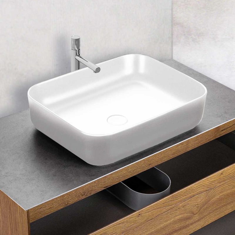 Раковина керамическая Vincea VBS-105, накладная, цвет белый