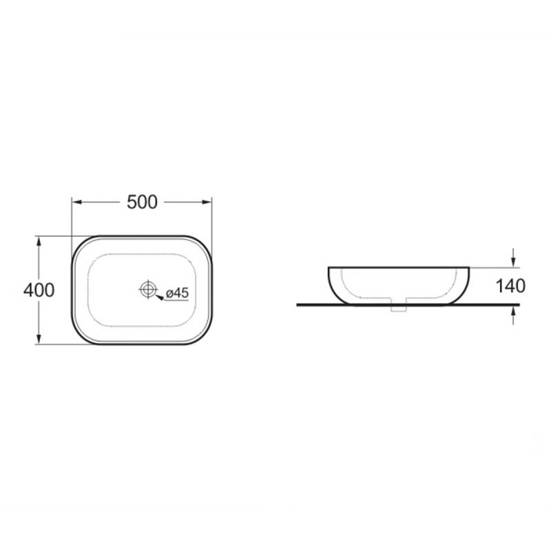 Раковина керамическая Vincea VBS-101MB, накладная, цвет матовый черный, 