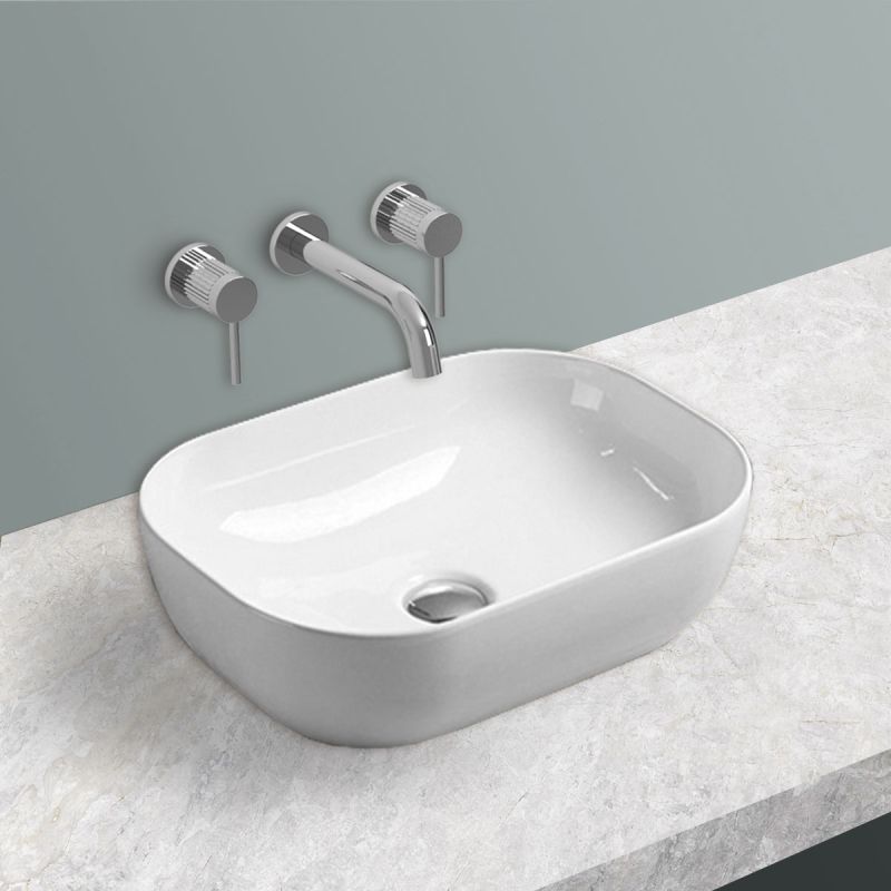 Раковина керамическая Vincea VBS-102, накладная, цвет белый