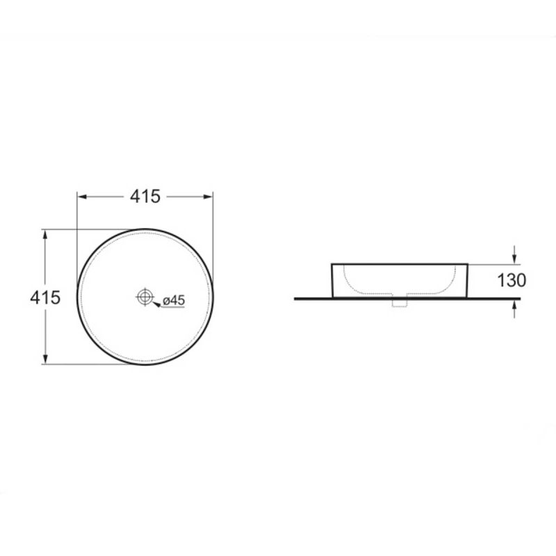 Раковина керамическая Vincea VBS-104MB, накладная, цвет матовый черный