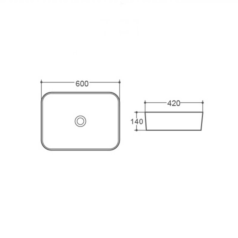 Раковина керамическая Vincea VBS-304, накладная, цвет белый