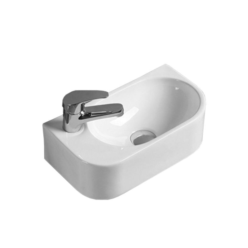 Раковина керамическая Vincea VBS-506L,  подвесная, цвет белый, левая