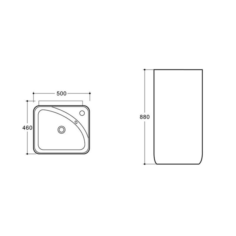 Раковина керамическая Vincea VBS-2P202, напольная, цвет белый