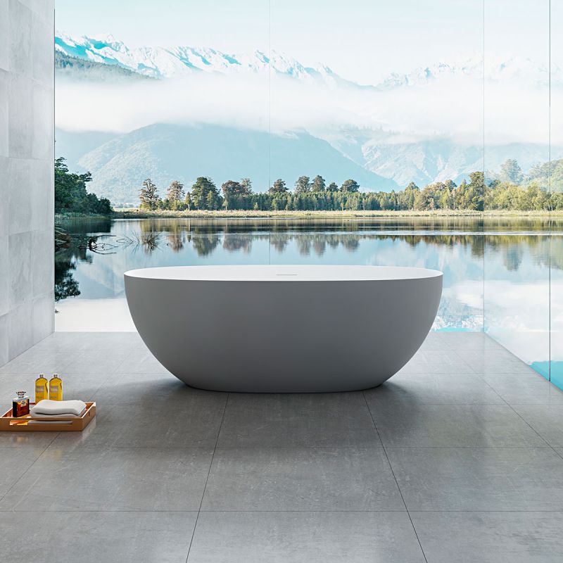 Ванна из искусственного камня Vincea 170x75 VBT-6S01MG Серая Белая матовая